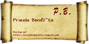 Prauda Benáta névjegykártya